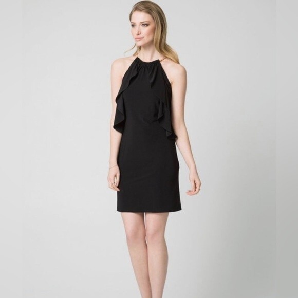 Ann Taylor black ruffle halter dress size 2 - Picture 1 of 6